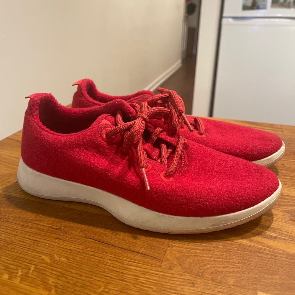 Red allbird sneakers